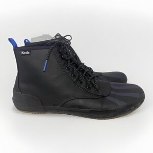 Keds Boots Womens Size 9 Scout Splash Duck Rain Ortholite Black Blue Waterproof